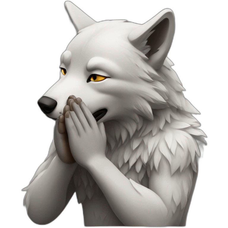 wolf praying emoji