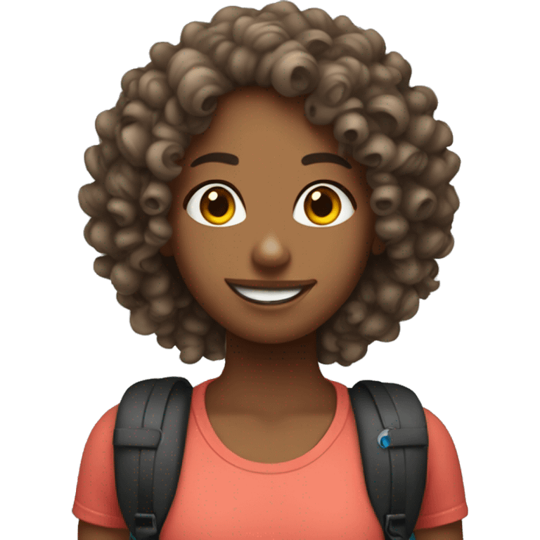 Curly girl with mtb emoji