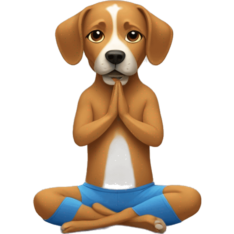 Perro haciendo yoga emoji