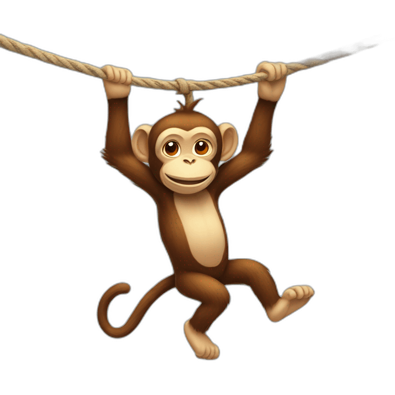 Monkey hanging on a rope emoji