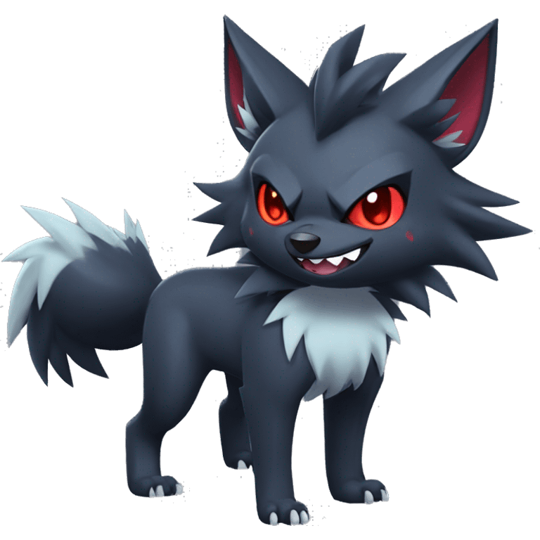 Cool Edgy Zorua-Zoroark-Mightyena full body emoji