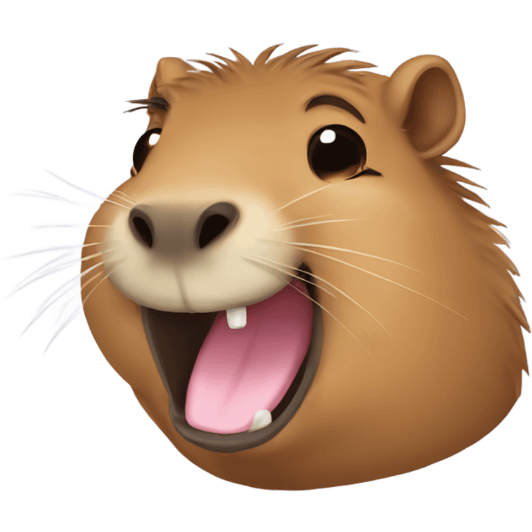 Capybara laughing with tears emoji