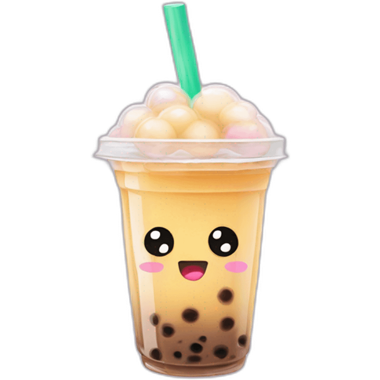 Bubble tea kawaii visage emoji