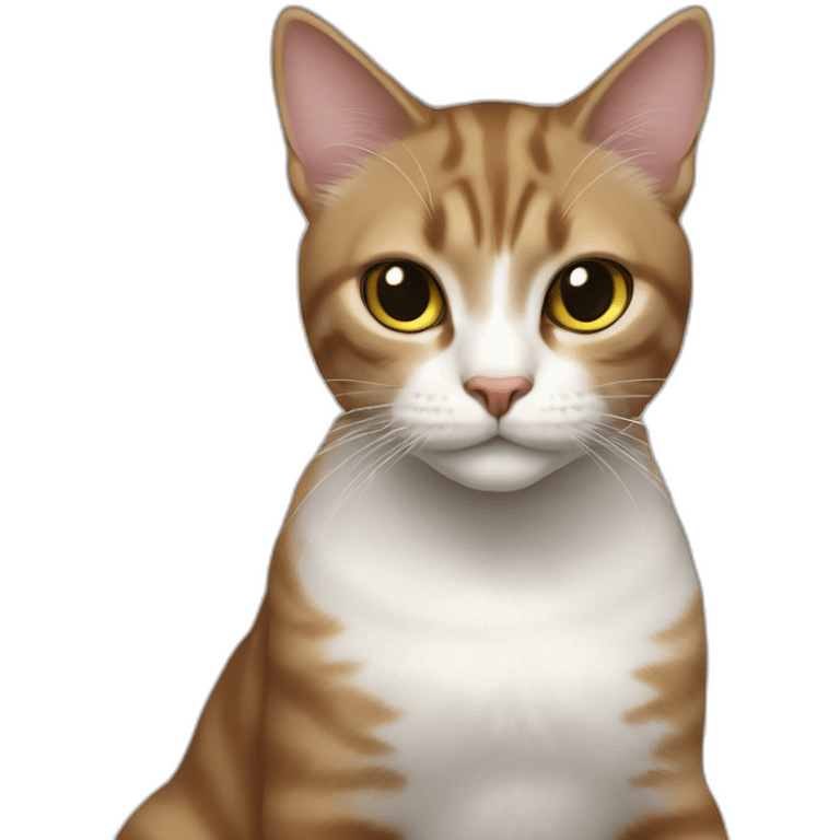 cat female with a whit and chest, female looking, young female, awesome cat emoji