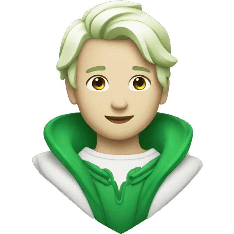 Corazon blanco con verde emoji