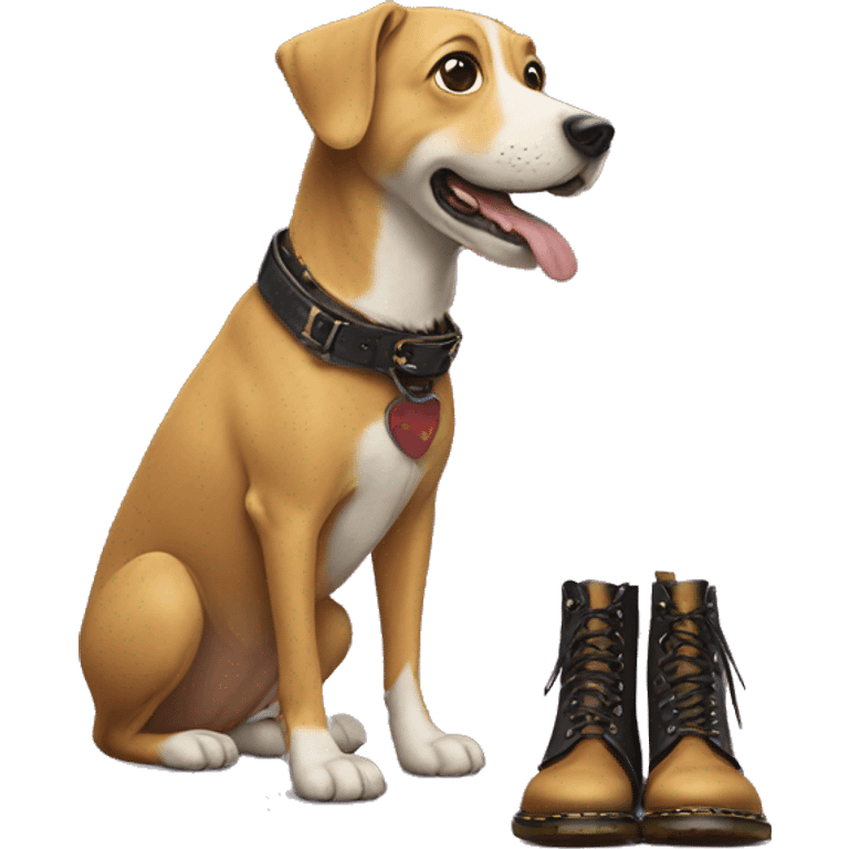 dog with dr martens boots emoji