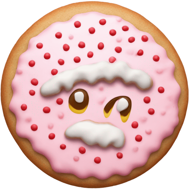 Pink Christmas cookie emoji