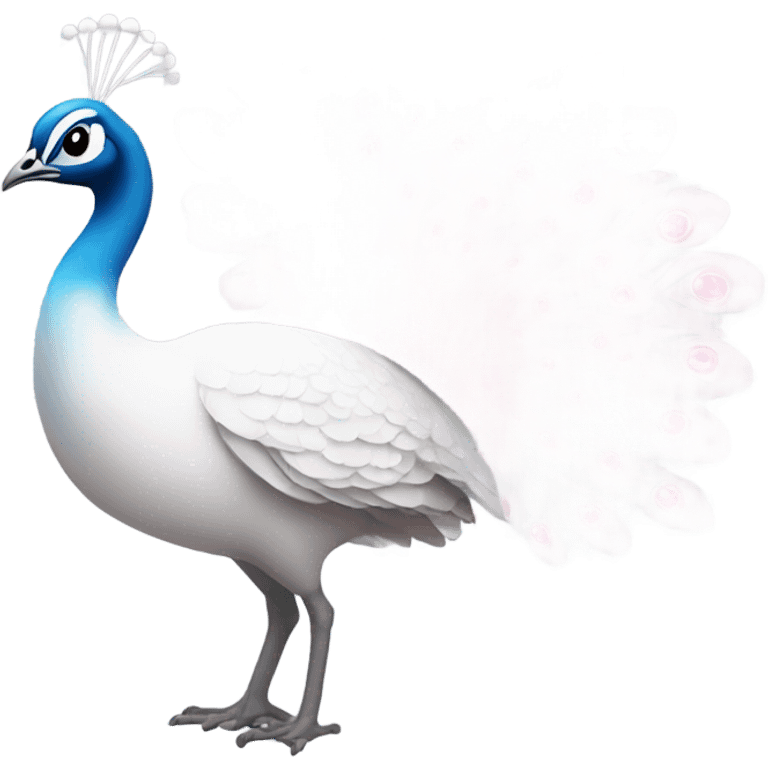 a white and light pink peacock emoji