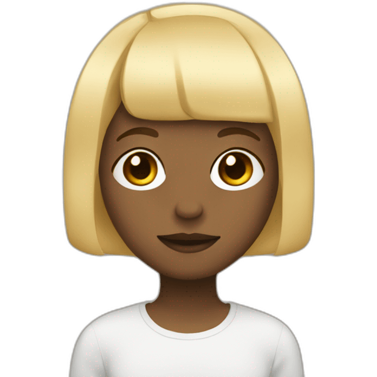 face of nonbinary person with blonde bob and bangs emoji