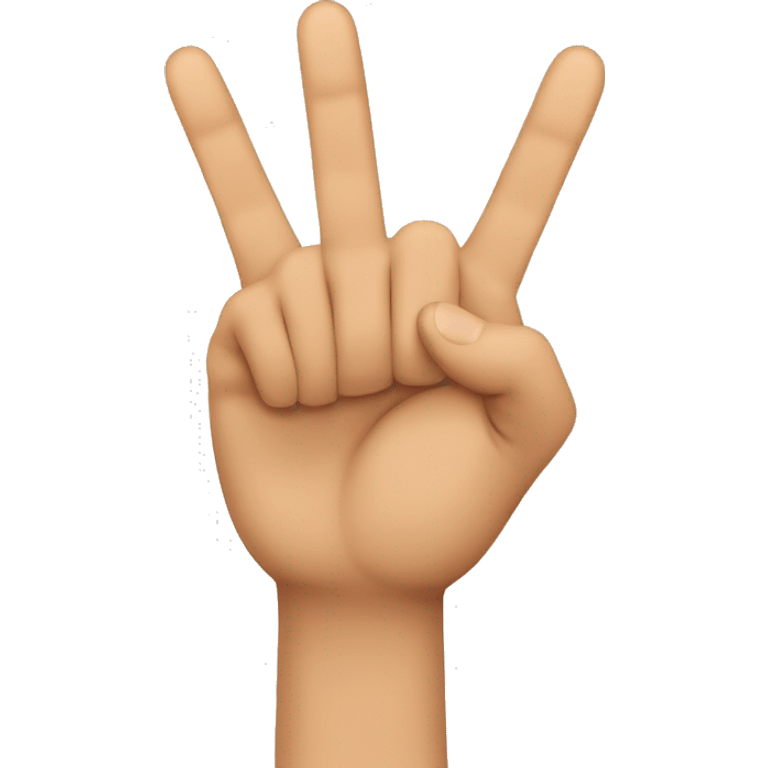 Three fingers up only the thumb index finger and middle finger like this 👆🏻 emoji