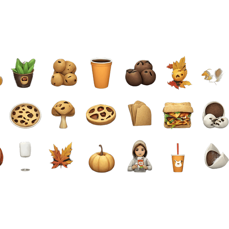 cozy autumnal food and drink emoji