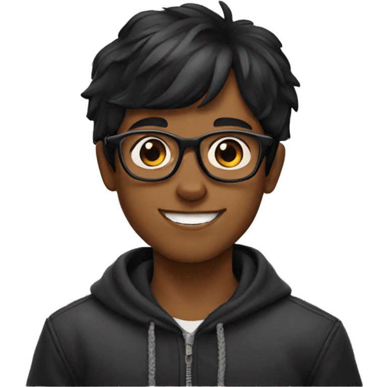  boy with glasses holding Rottweiler  emoji