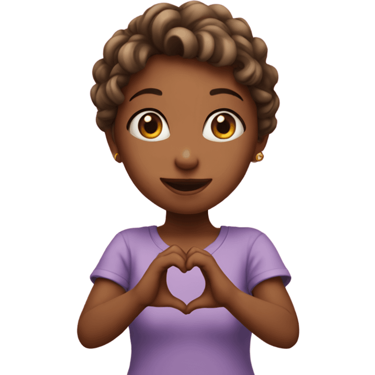 Cute girl doing heart with her hands  emoji