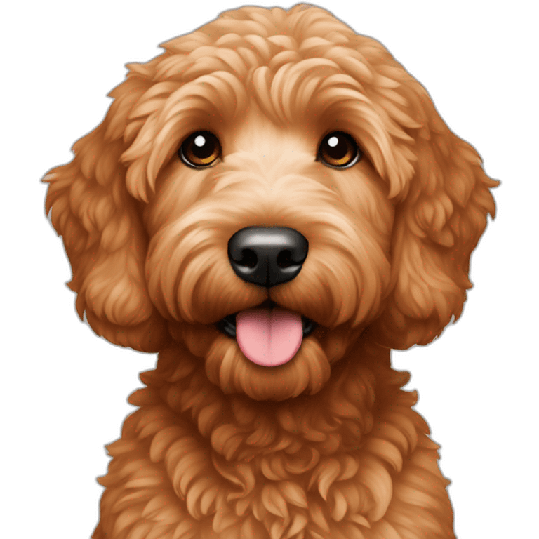 mini goldendoodle red colored emoji