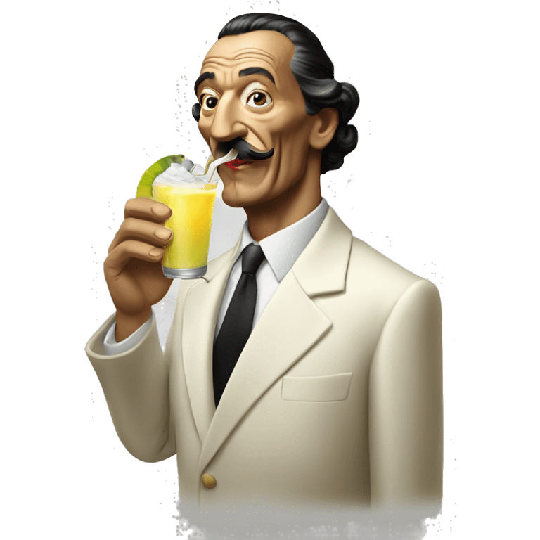 Dali drinking pina colada emoji