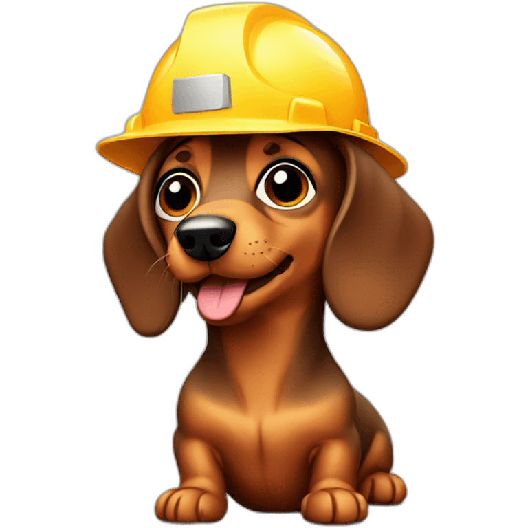 dachshund with construction hat emoji