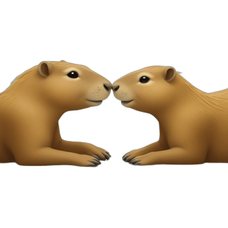 2 capybaras in love emoji