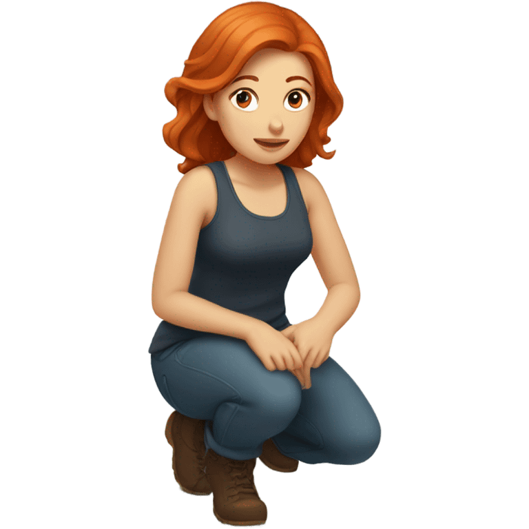 Redhead woman kneeling emoji