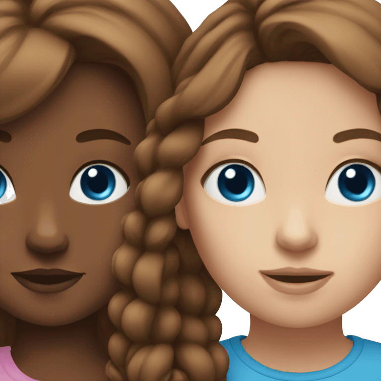 twin sisters with blue eyes and brown hair emoji