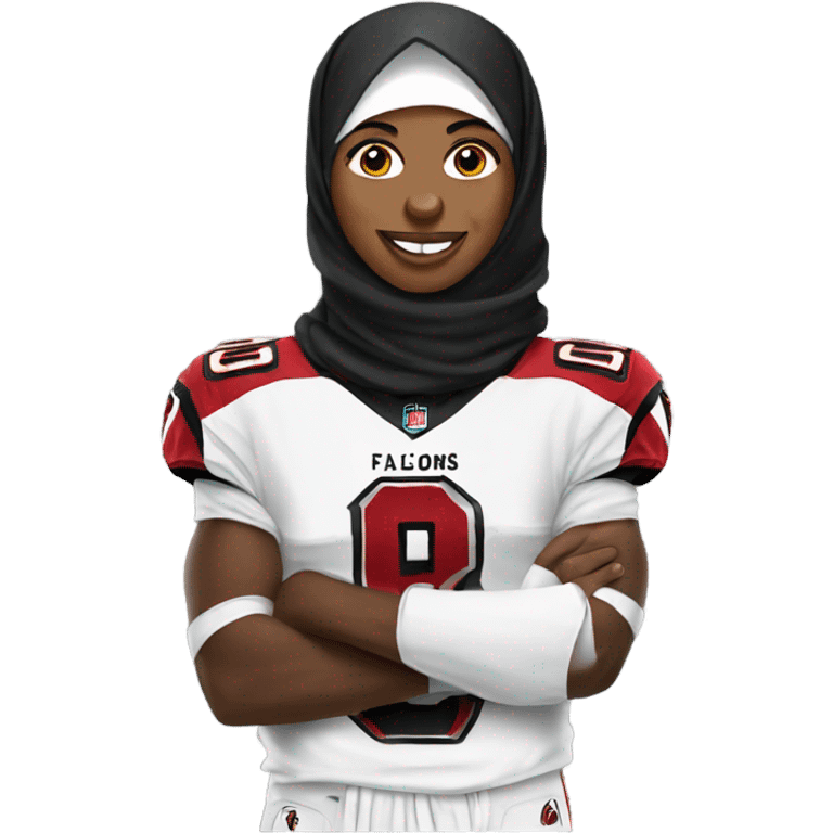 Falcons football player wearing a hijab emoji