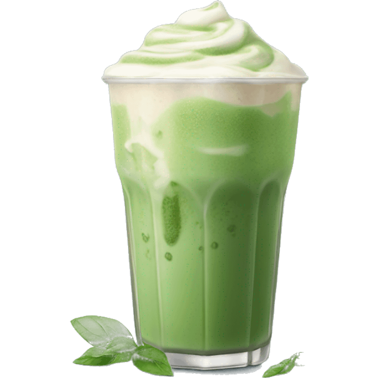 Iced matcha latte without topping emoji