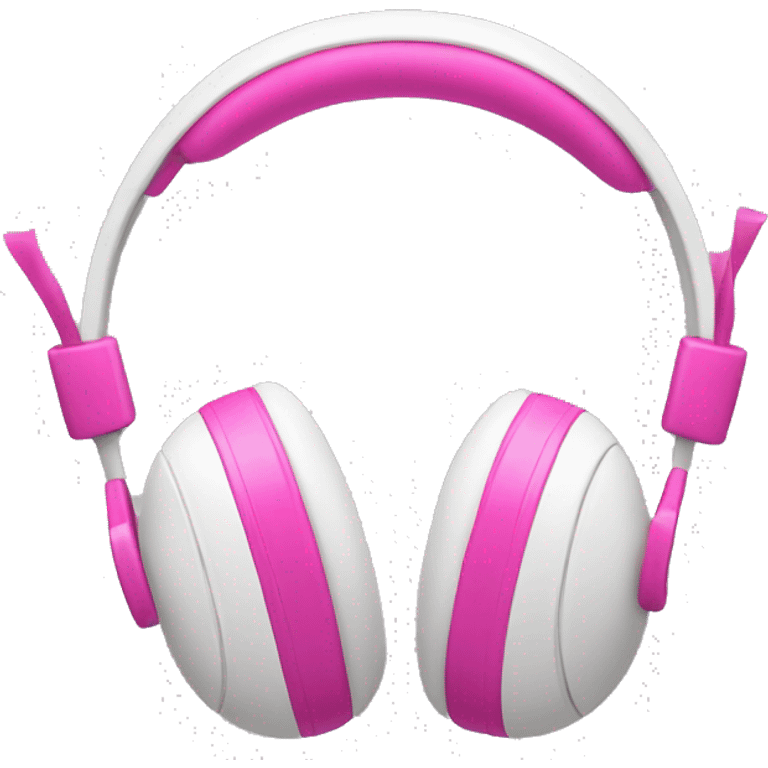 white headphones with pink bows on the sides emoji