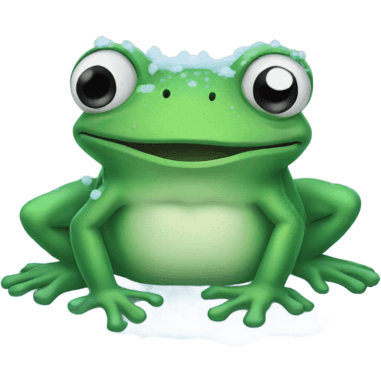 Freezing frog emoji