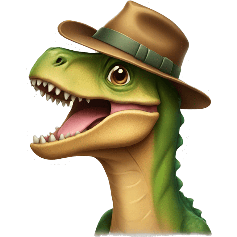 dinosaur with hat emoji