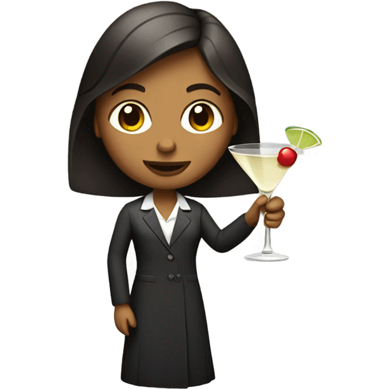 Girl holding martini emoji