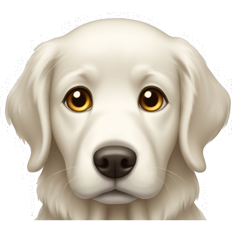 White golden retriever with dark brown eyes emoji