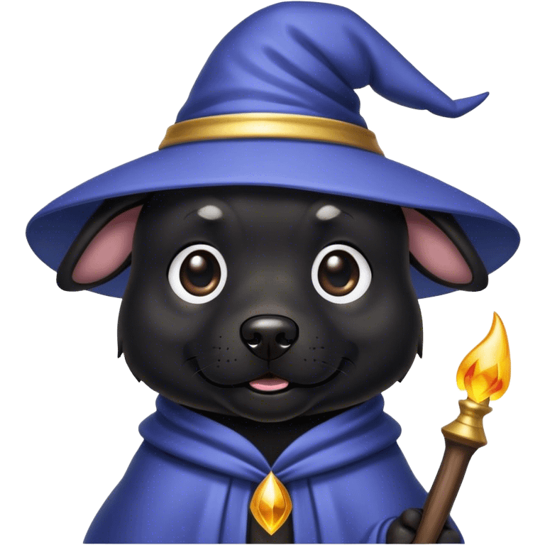 black dog Wizard emoji