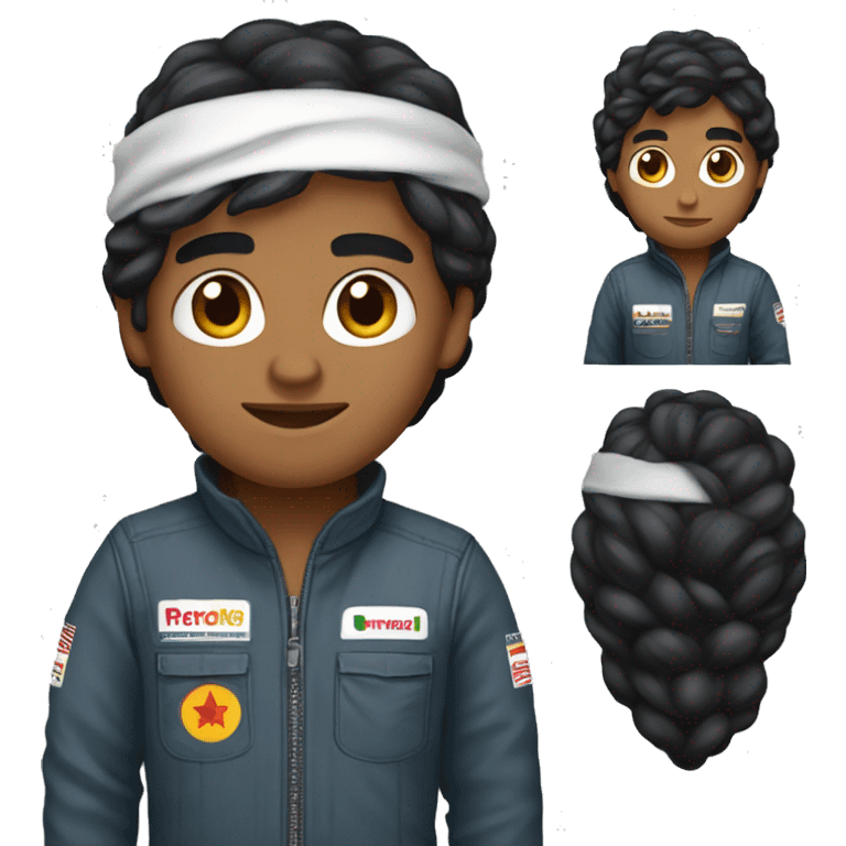 Indian with black hair in mclaren F1 overalls emoji