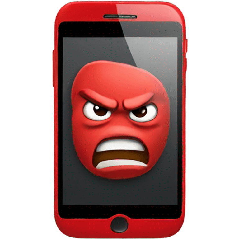 Red smartphone angry emoji