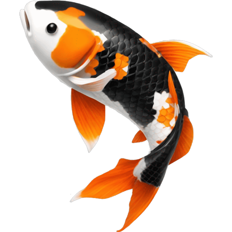 Black + Orange + White realistic koi fish  emoji