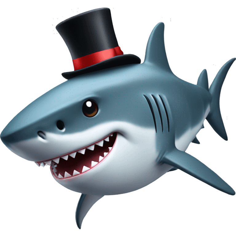 Shark with a top hat on the top hat the word bruh is shown emoji