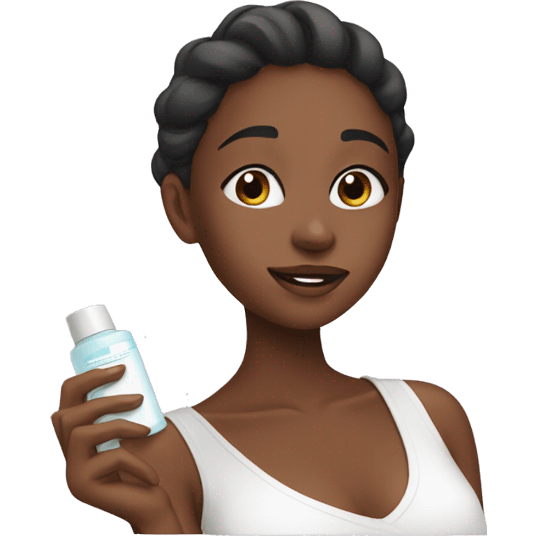 A girl doing skincare  emoji