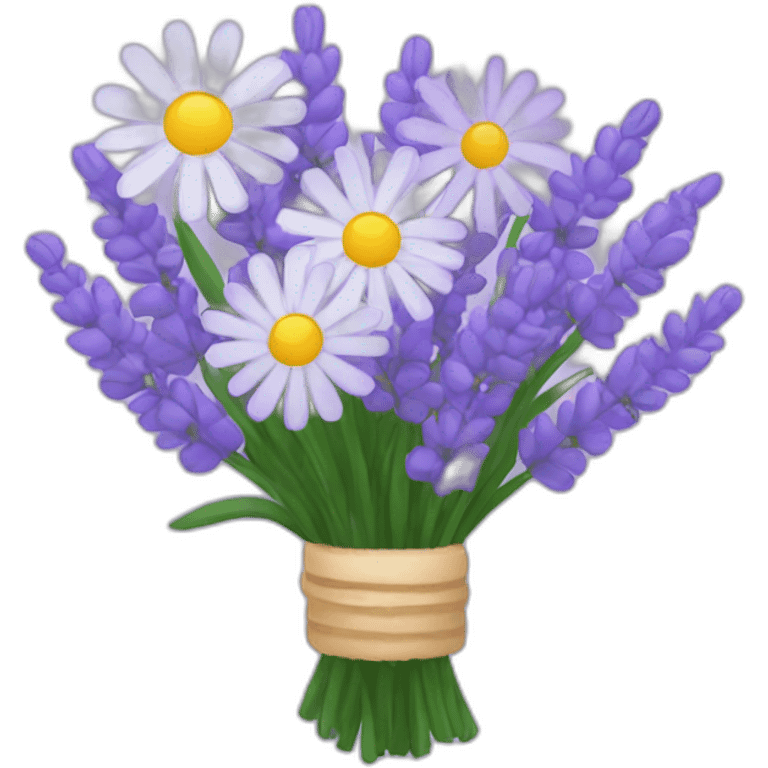 Lavender and daisy bouquet emoji