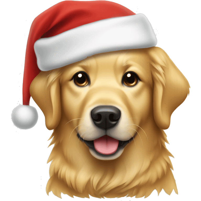 Golden retriever with Santa hat  emoji