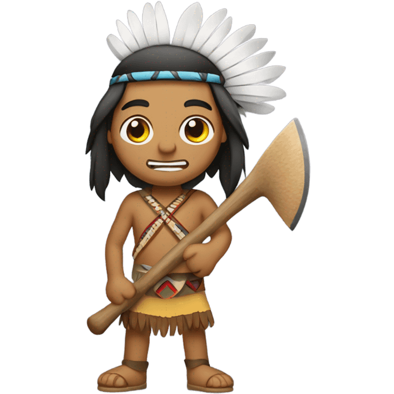 Native American Indian with hatchet emoji