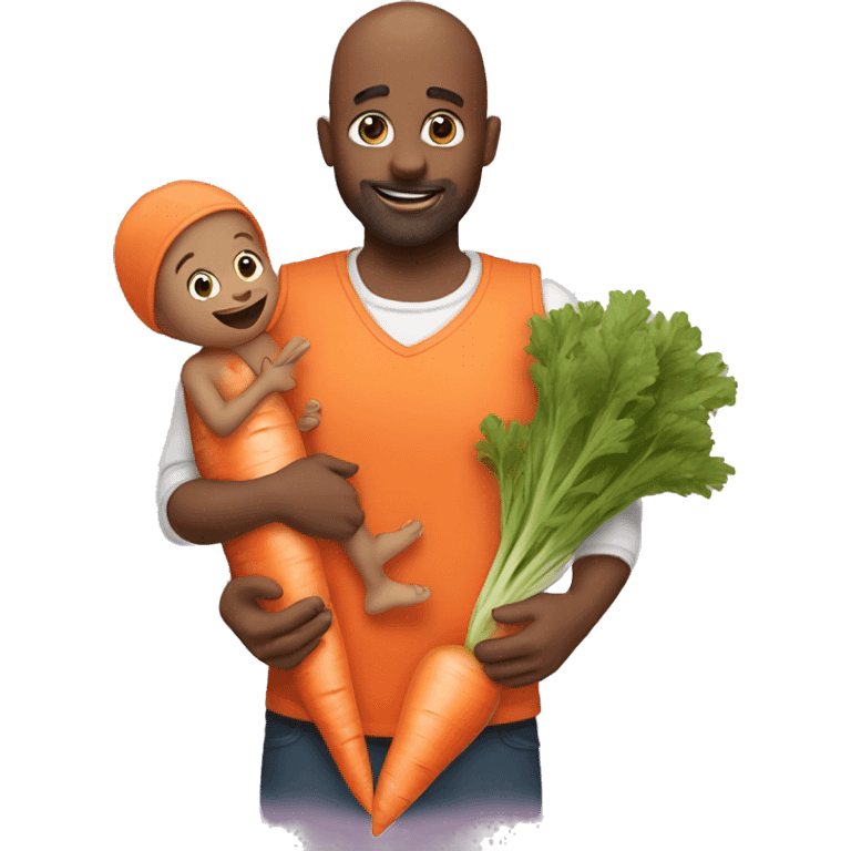 carrot daddy holding carrot baby emoji