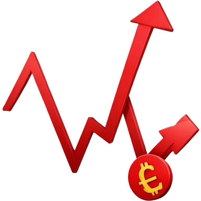 red financial decreasing graph emoji