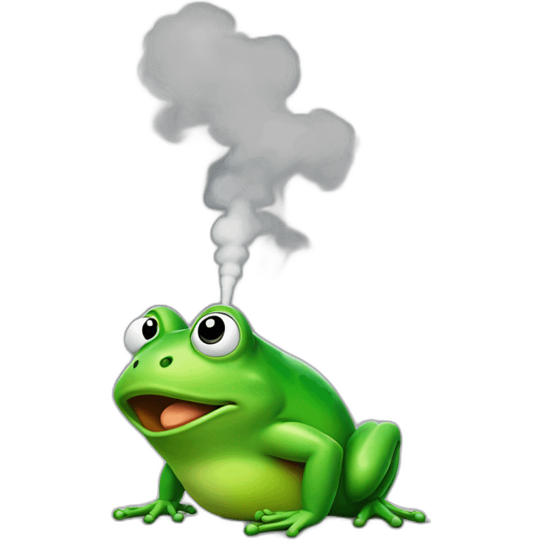 farting frog with green gas smoke behind emoji