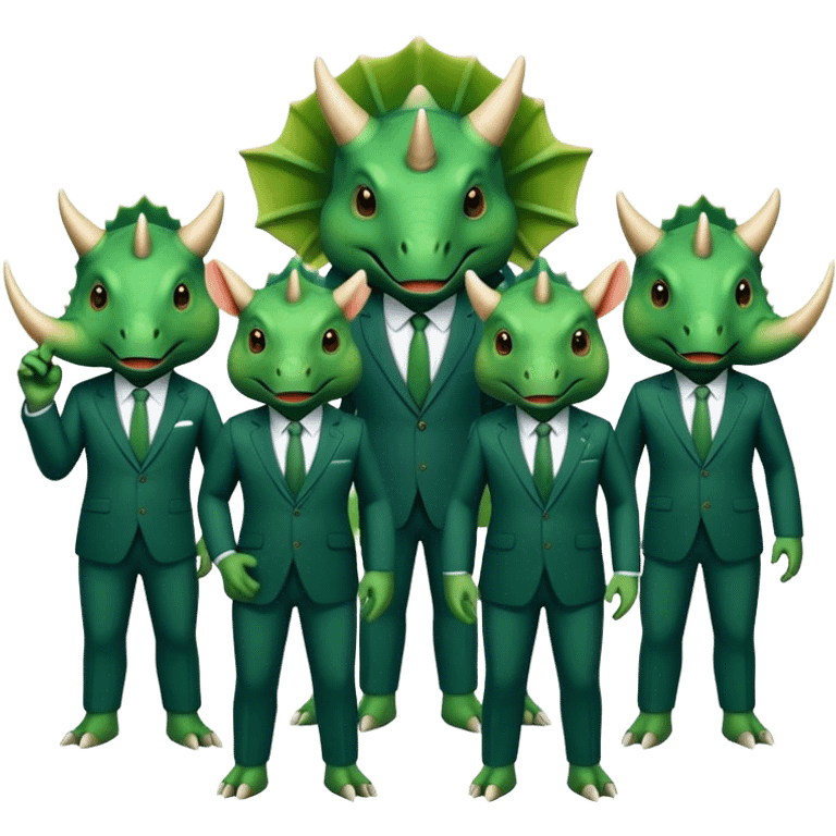 faces of different office green triceratops in a suit emoji