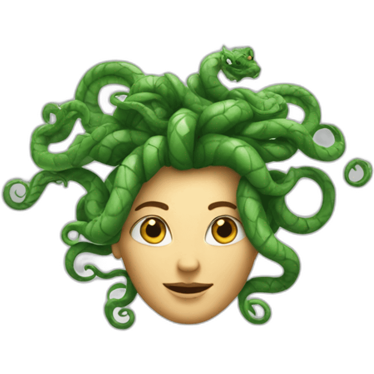 medusa avec des cheveux blancs et des serpents dans ses cheveux  emoji