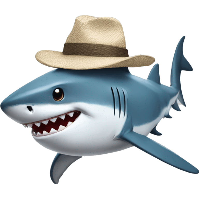 shark with hat emoji