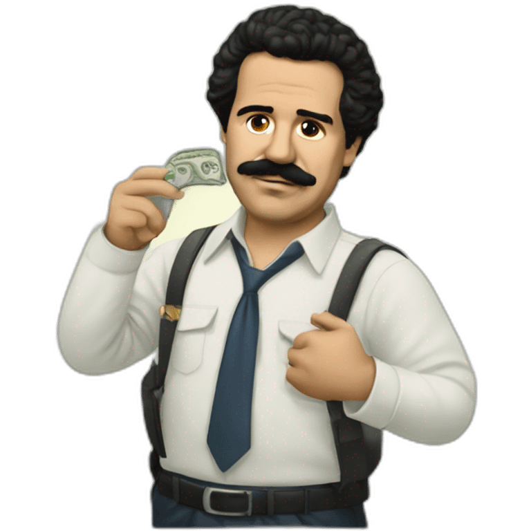 pablo escobar with money emoji