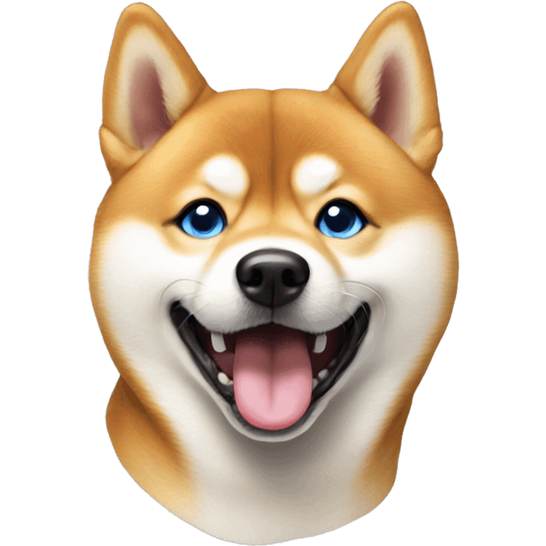 playful shiba inu tongue out blue eyes emoji