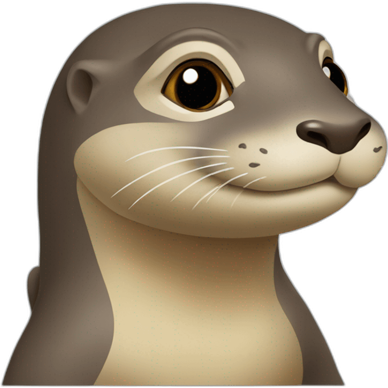 Une loutre sur une tortue emoji