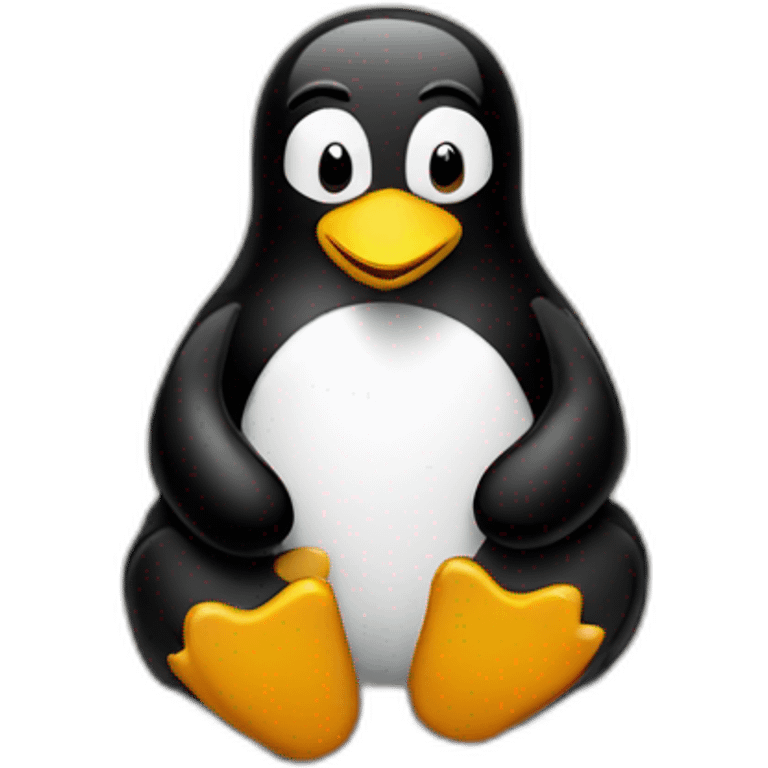 Linux tux sitting with keyboard emoji