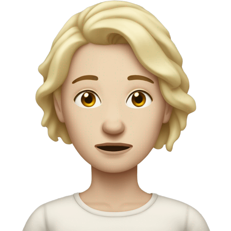 extremely sick and exhausted white woman with blonde hair emoji